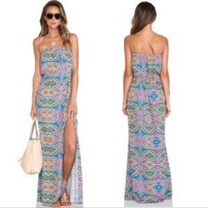 Lovers + Friends Dawn Mosaic Strapless Maxi Dress L